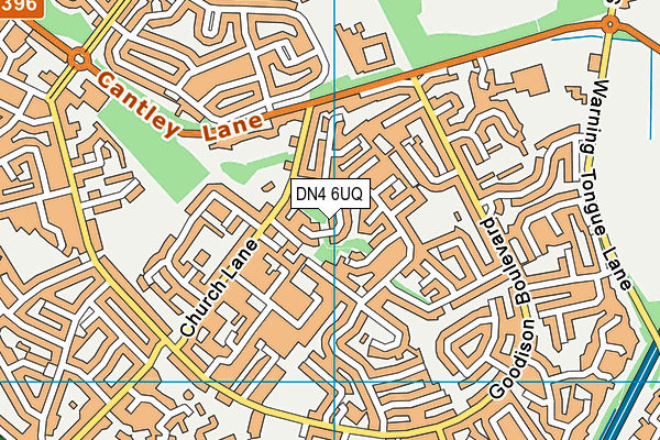 DN4 6UQ map - OS VectorMap District (Ordnance Survey)