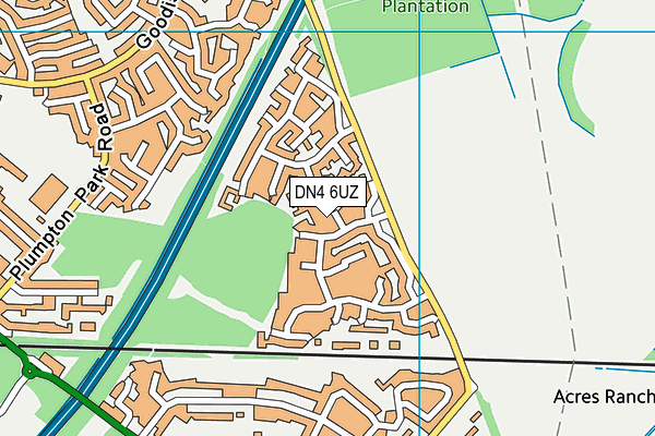 DN4 6UZ map - OS VectorMap District (Ordnance Survey)