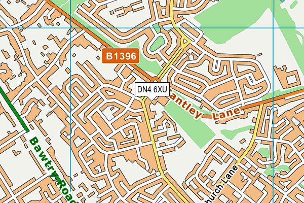 DN4 6XU map - OS VectorMap District (Ordnance Survey)