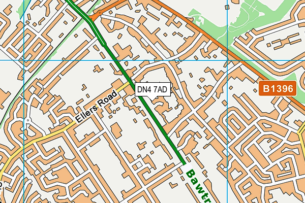DN4 7AD map - OS VectorMap District (Ordnance Survey)