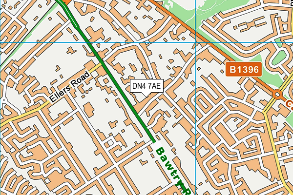 DN4 7AE map - OS VectorMap District (Ordnance Survey)