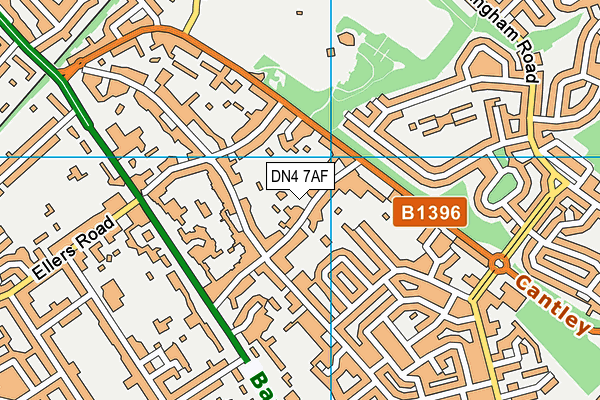 DN4 7AF map - OS VectorMap District (Ordnance Survey)