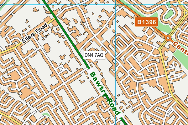 DN4 7AQ map - OS VectorMap District (Ordnance Survey)