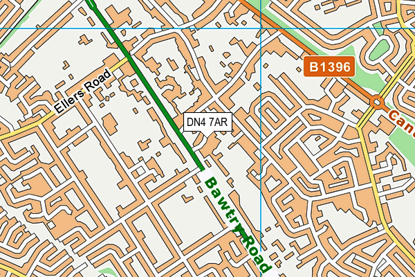 DN4 7AR map - OS VectorMap District (Ordnance Survey)