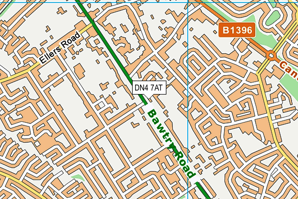 DN4 7AT map - OS VectorMap District (Ordnance Survey)