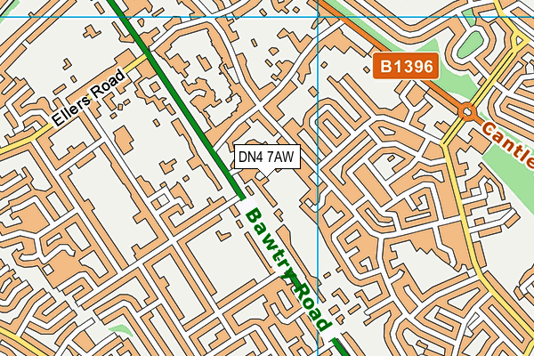 DN4 7AW map - OS VectorMap District (Ordnance Survey)
