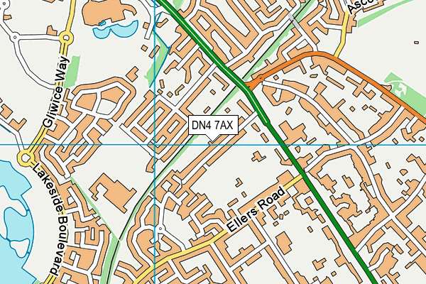 DN4 7AX map - OS VectorMap District (Ordnance Survey)