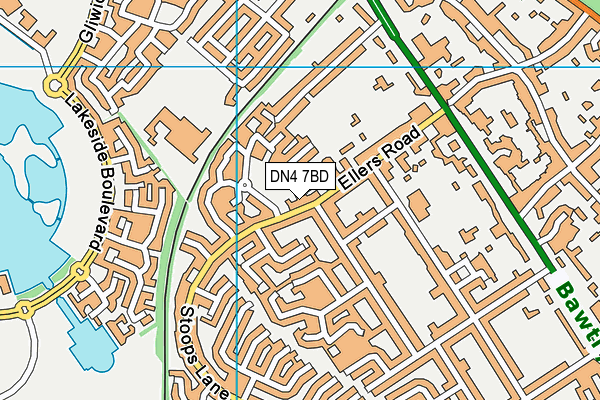 DN4 7BD map - OS VectorMap District (Ordnance Survey)