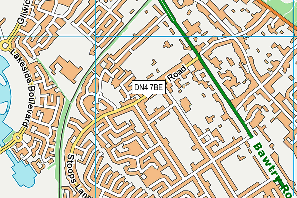 DN4 7BE map - OS VectorMap District (Ordnance Survey)