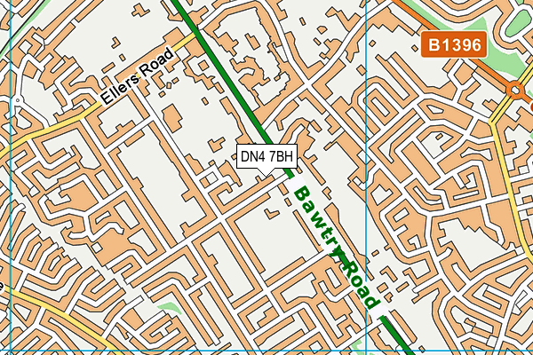 DN4 7BH map - OS VectorMap District (Ordnance Survey)