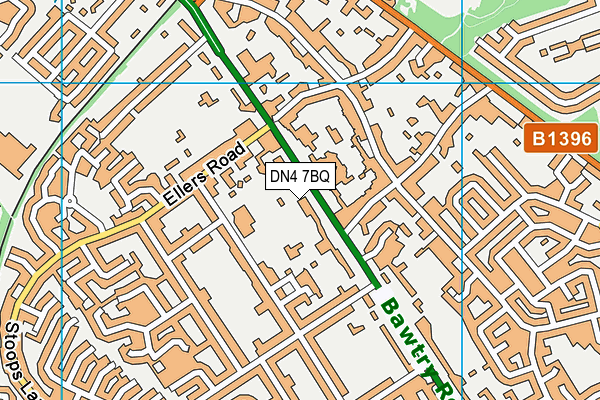 DN4 7BQ map - OS VectorMap District (Ordnance Survey)
