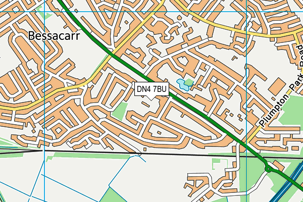 DN4 7BU map - OS VectorMap District (Ordnance Survey)