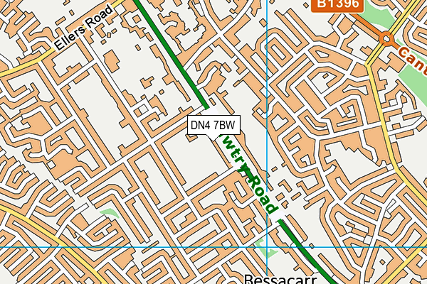 DN4 7BW map - OS VectorMap District (Ordnance Survey)
