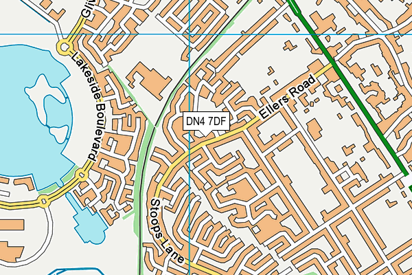 DN4 7DF map - OS VectorMap District (Ordnance Survey)