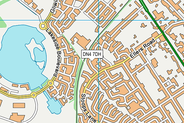DN4 7DH map - OS VectorMap District (Ordnance Survey)
