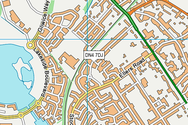 DN4 7DJ map - OS VectorMap District (Ordnance Survey)
