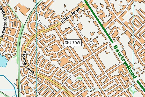 DN4 7DW map - OS VectorMap District (Ordnance Survey)
