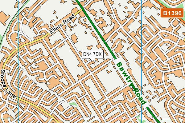 DN4 7DX map - OS VectorMap District (Ordnance Survey)