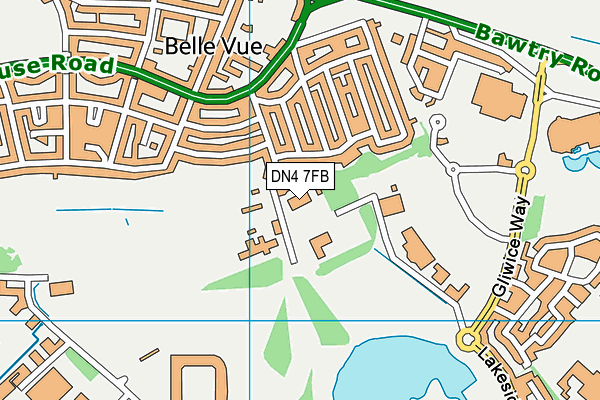 DN4 7FB map - OS VectorMap District (Ordnance Survey)