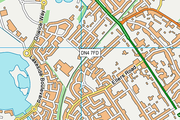 DN4 7FD map - OS VectorMap District (Ordnance Survey)