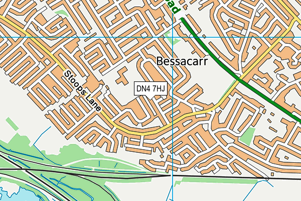 DN4 7HJ map - OS VectorMap District (Ordnance Survey)