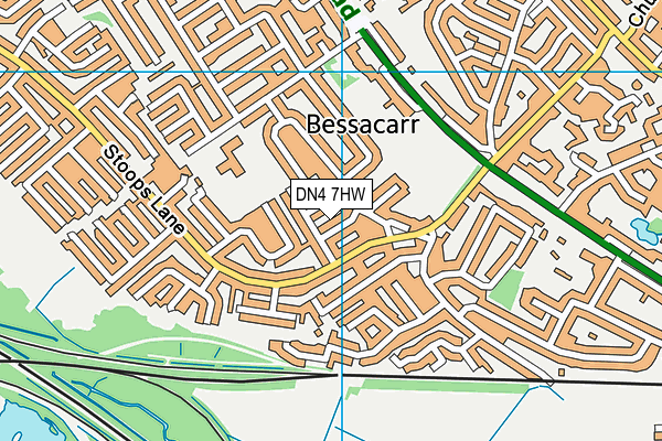 DN4 7HW map - OS VectorMap District (Ordnance Survey)