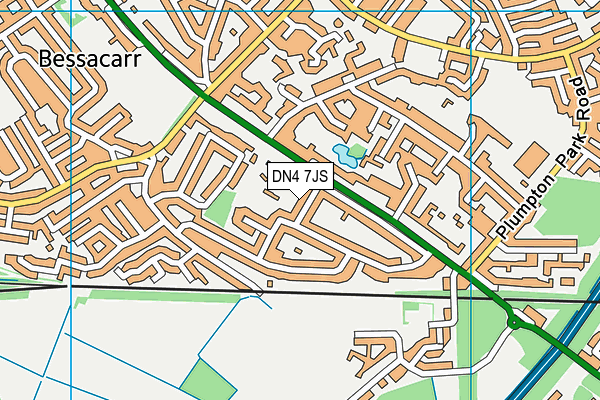 DN4 7JS map - OS VectorMap District (Ordnance Survey)
