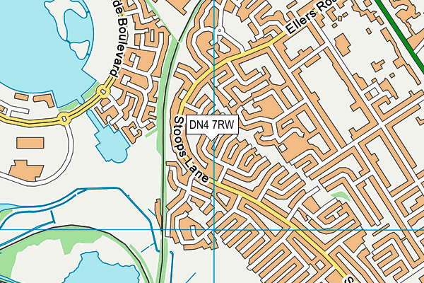 DN4 7RW map - OS VectorMap District (Ordnance Survey)
