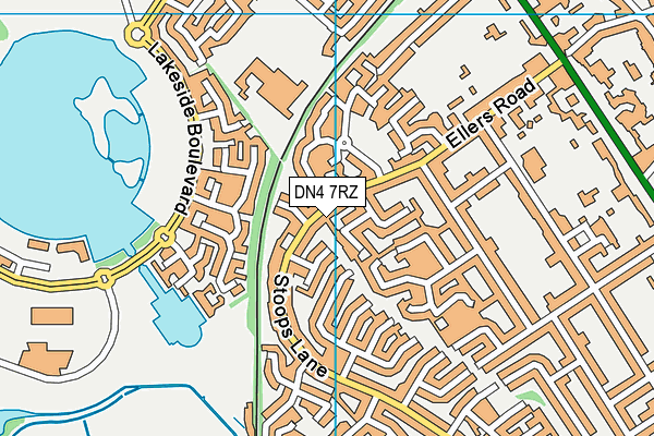Stoops Lane 3 (Closed) map (DN4 7RZ) - OS VectorMap District (Ordnance Survey)