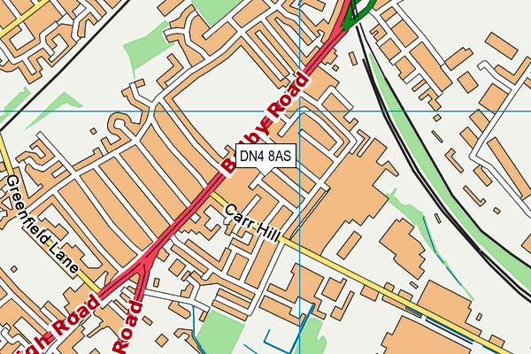 DN4 8AS map - OS VectorMap District (Ordnance Survey)