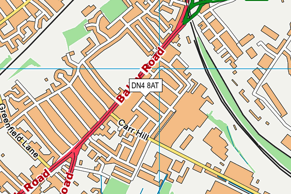 DN4 8AT map - OS VectorMap District (Ordnance Survey)