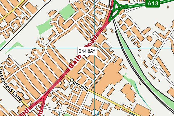 DN4 8AY map - OS VectorMap District (Ordnance Survey)