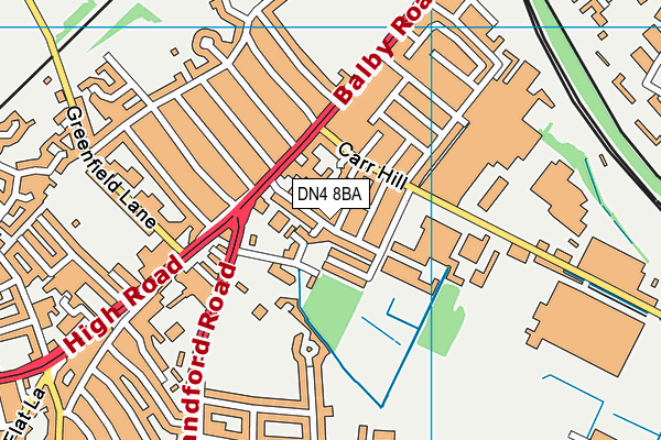 DN4 8BA map - OS VectorMap District (Ordnance Survey)