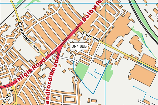 DN4 8BB map - OS VectorMap District (Ordnance Survey)