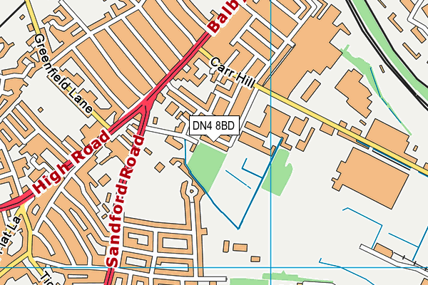 DN4 8BD map - OS VectorMap District (Ordnance Survey)
