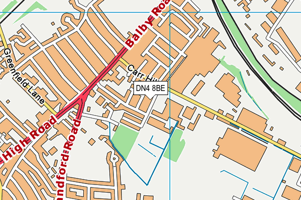 DN4 8BE map - OS VectorMap District (Ordnance Survey)