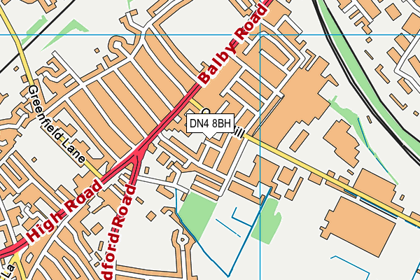 DN4 8BH map - OS VectorMap District (Ordnance Survey)