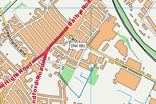 DN4 8BJ map - OS VectorMap District (Ordnance Survey)
