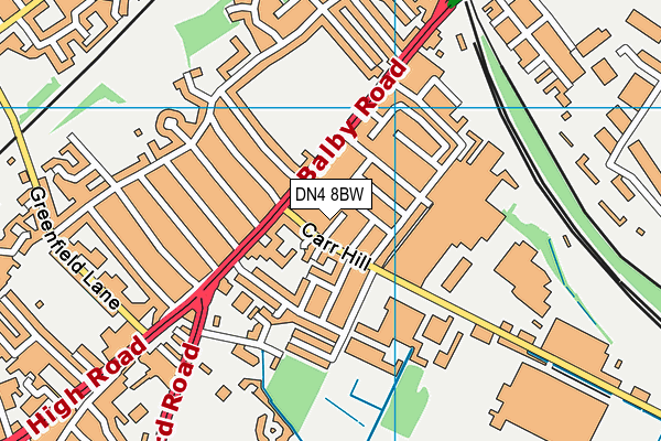 DN4 8BW map - OS VectorMap District (Ordnance Survey)