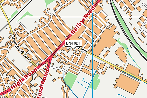 DN4 8BY map - OS VectorMap District (Ordnance Survey)