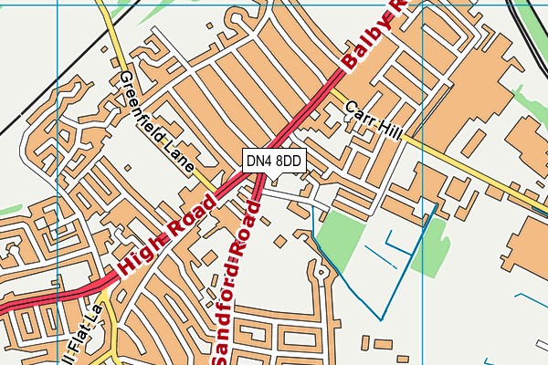 DN4 8DD map - OS VectorMap District (Ordnance Survey)
