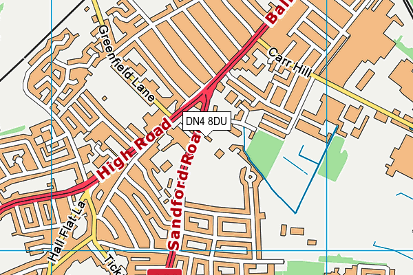 DN4 8DU map - OS VectorMap District (Ordnance Survey)