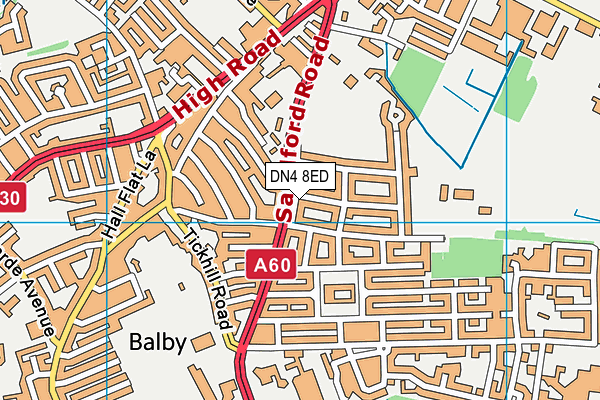 DN4 8ED map - OS VectorMap District (Ordnance Survey)