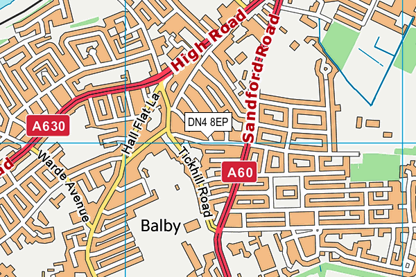 DN4 8EP map - OS VectorMap District (Ordnance Survey)