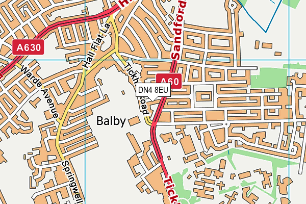 DN4 8EU map - OS VectorMap District (Ordnance Survey)