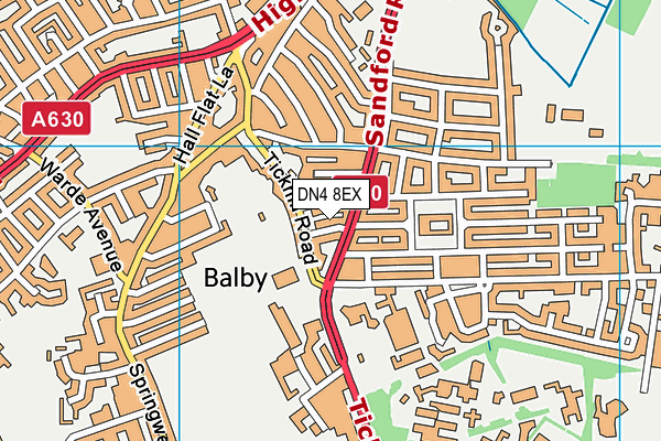 DN4 8EX map - OS VectorMap District (Ordnance Survey)