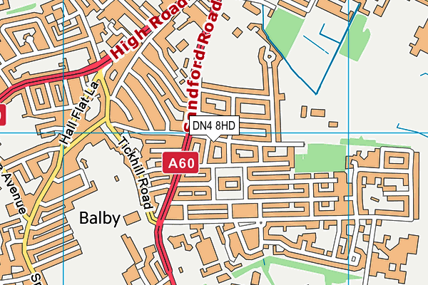 DN4 8HD map - OS VectorMap District (Ordnance Survey)