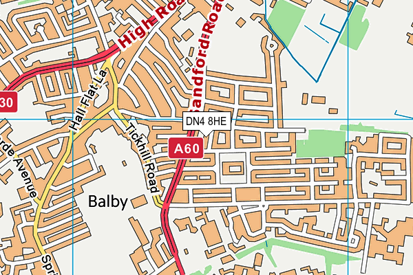 DN4 8HE map - OS VectorMap District (Ordnance Survey)