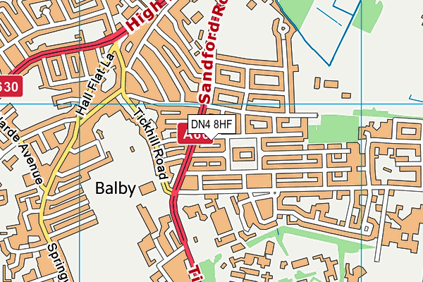 DN4 8HF map - OS VectorMap District (Ordnance Survey)