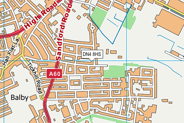 DN4 8HS map - OS VectorMap District (Ordnance Survey)